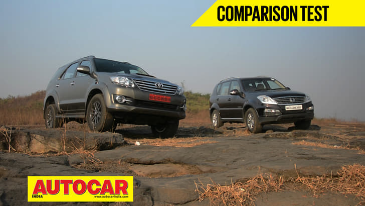 Toyota Fortuner 4WD auto vs SsangYong Rexton video comparison